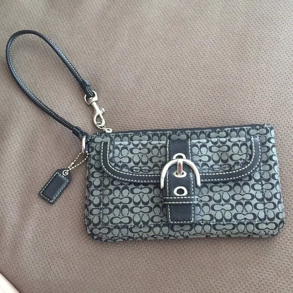 COACH black wristlet